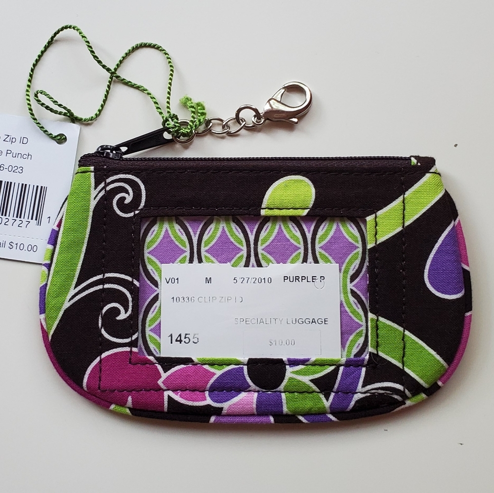 Vera Bradley Photo ID Zip Wallet in Purple Punch